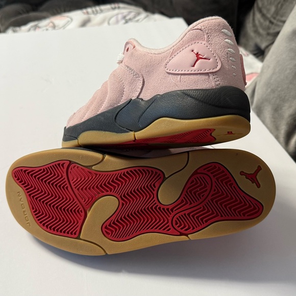 Jordan Kids Sneakers in Pink and Black with Red Accents - Picture 1 of 11